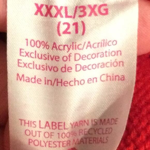 Ugly Christmas Sweater Reindeer Themed Juniors XXXL/3X/21 - Picture 4 of 5